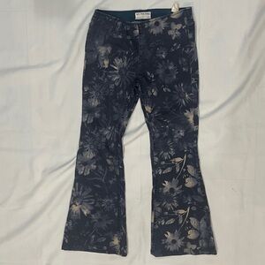 Free People Navy Floral Flare Pants